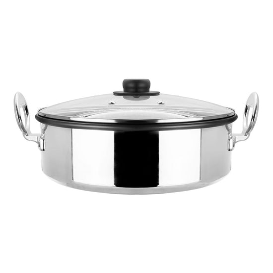 Arrocera de aluminio 7 L 30 cm con teflón y tapa de vidrio Rotsen Odisea