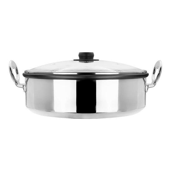 Arrocera de aluminio 10 L 34 cm con teflón y tapa de vidrio Tifanny Odisea
