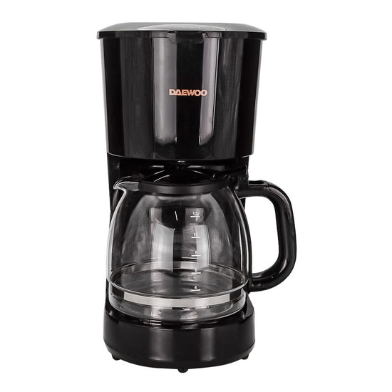 Cafetera 12 tazas con jarra de vidrio negra DCM-1884 Daewoo