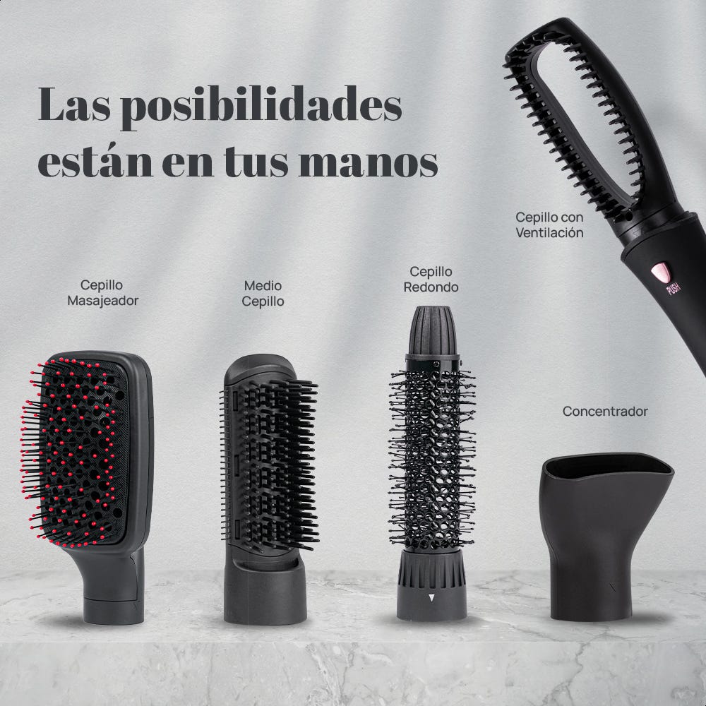 Estilizador de cabello 5 en 1 rosa/negro DHC-2058 Daewoo