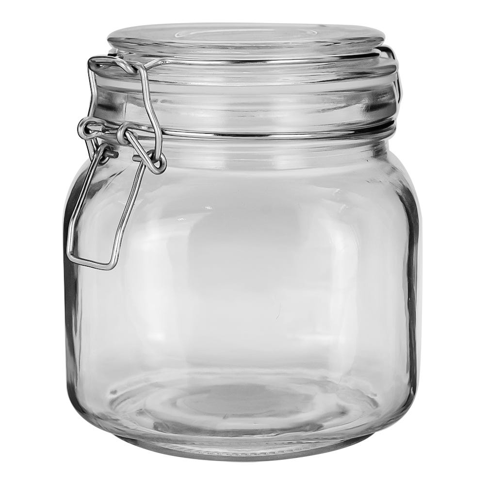 Frasco brocal de vidrio con broche 820 ml CFRB75BROC3 Cristaglass