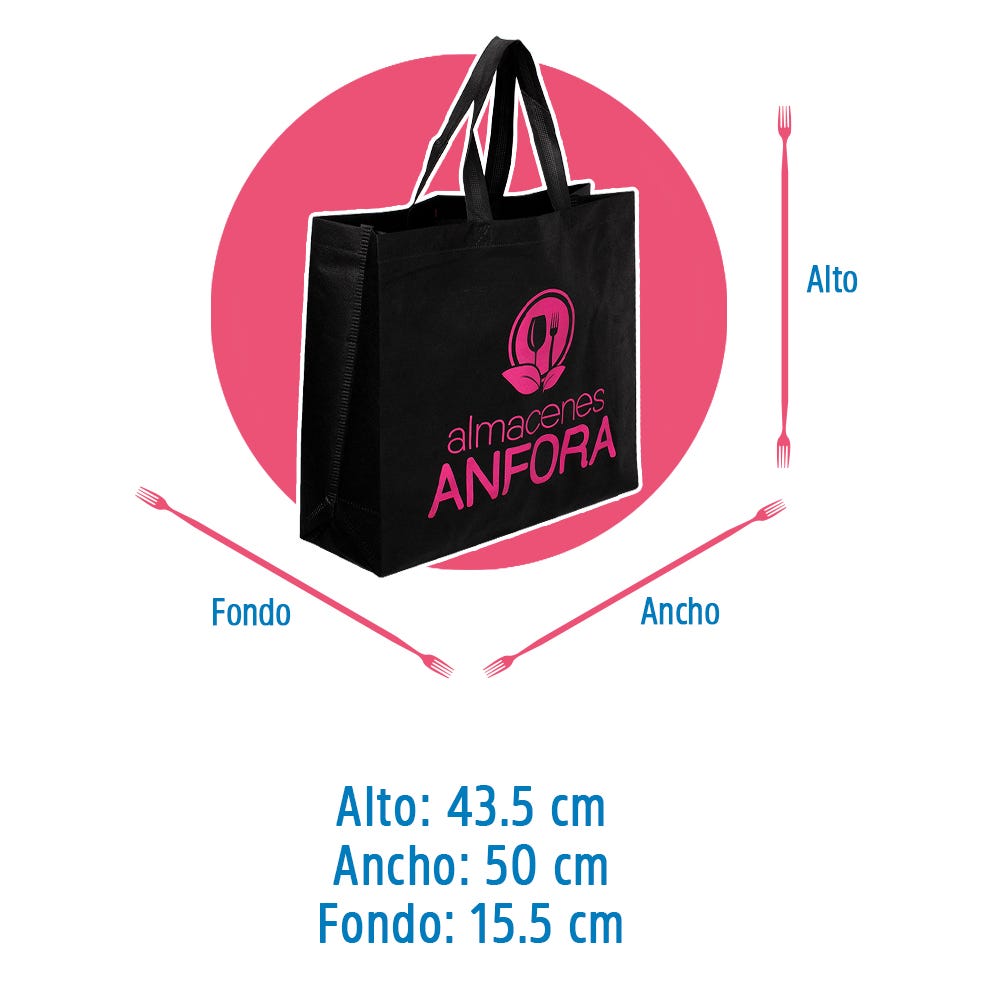 Bolsa ecológica non woven negro GM-24 Almacenes Ánfora