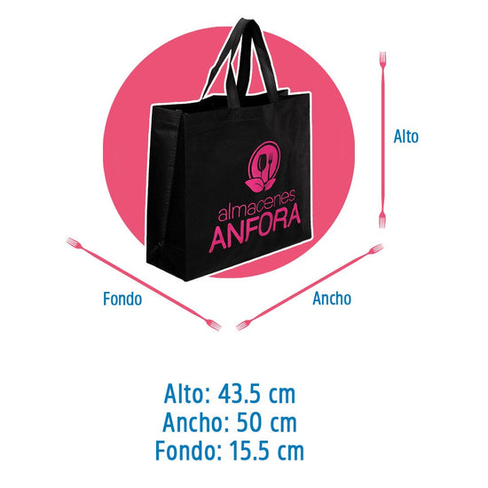 Bolsa ecológica non woven negro GM-24 Almacenes Ánfora