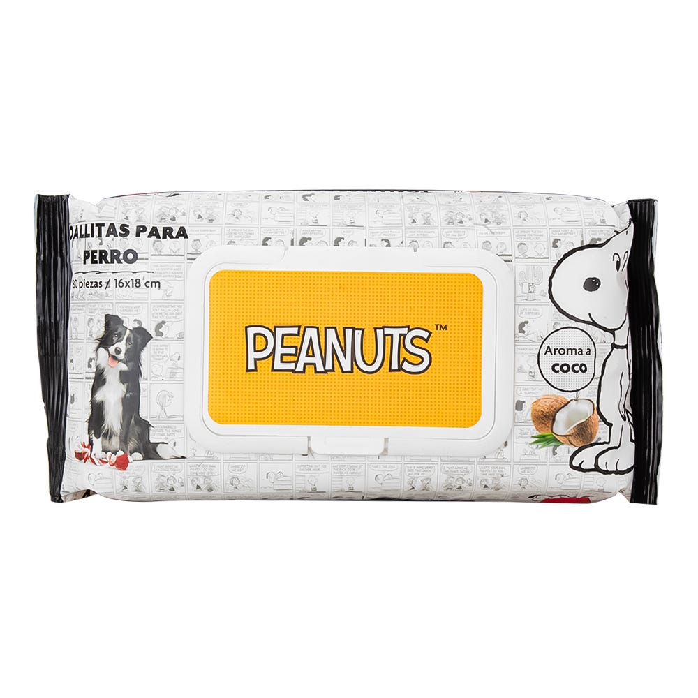 Toallitas para Perro 80 piezas 16 x 18 cm Peanuts TPP-001 Smile Pets