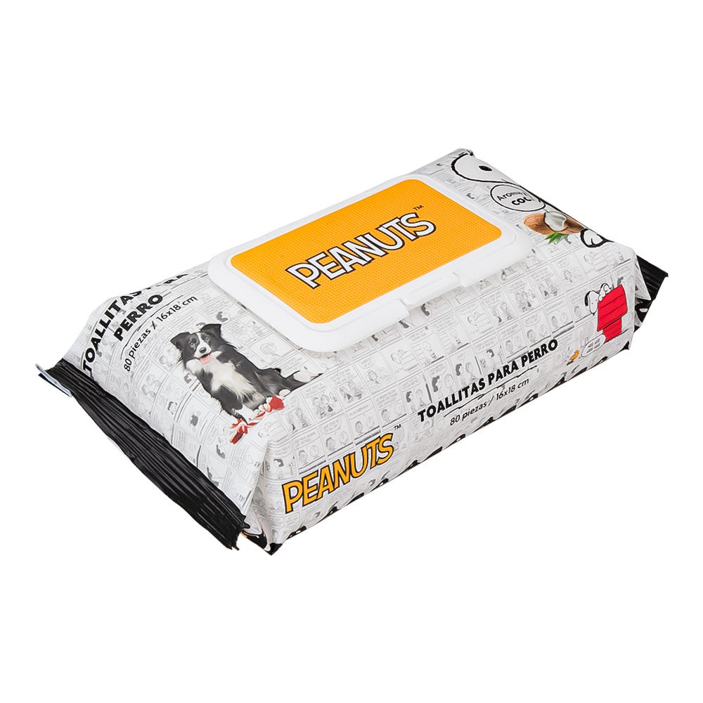 Toallitas para Perro 80 piezas 16 x 18 cm Peanuts TPP-001 Smile Pets