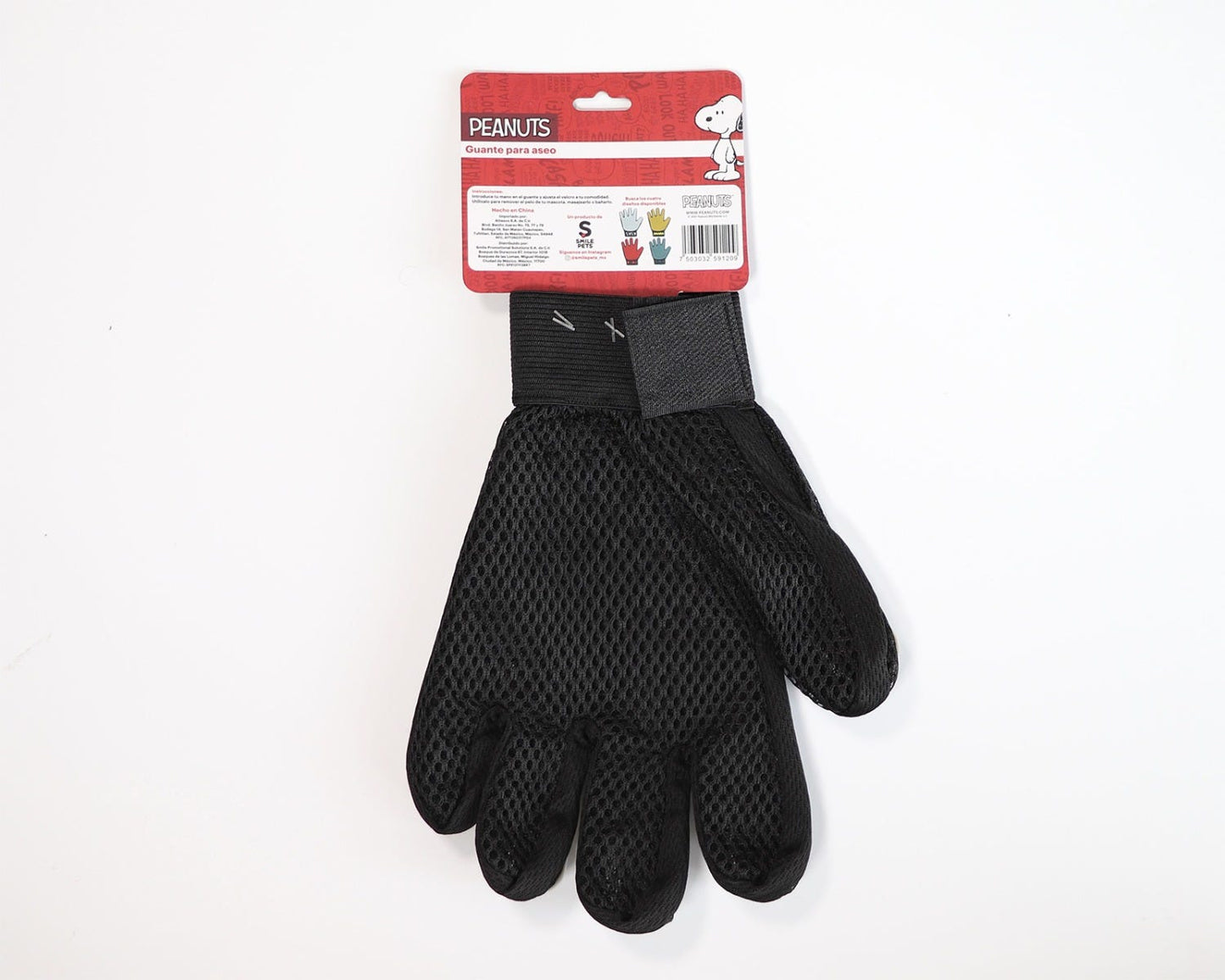 Guante para aseo cepillo unitalla ajustable Peanuts GC-001 Smile Pets