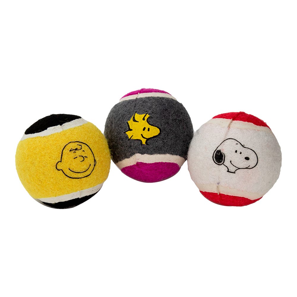 Juego de pelotas para perro 6.5 cm con chillido 3 piezas Peanuts PT-002 Smile Pets