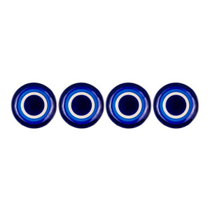 Juego de 4 platos trinche cerámica azul R4397