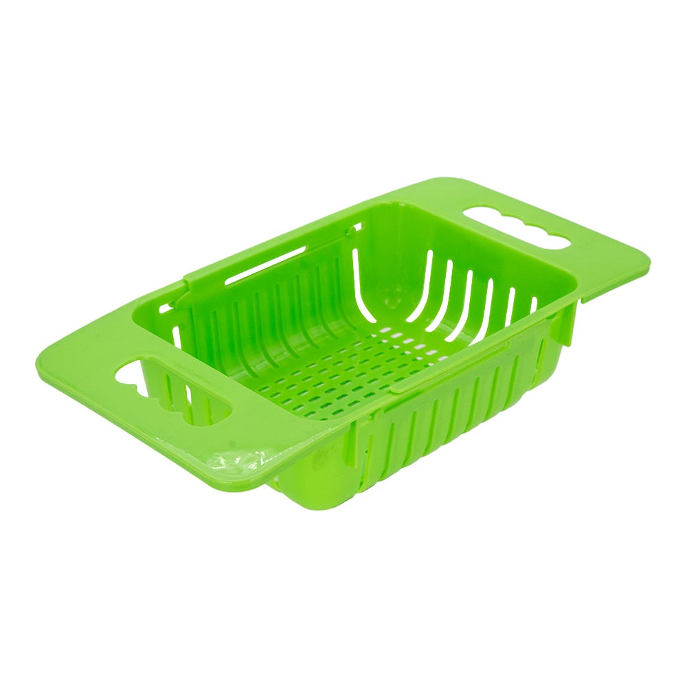 Colador plegable de plástico verde R4476