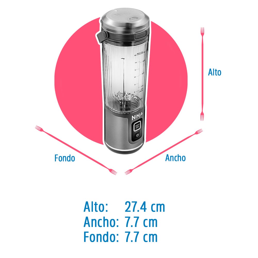 Licuadora Blast portátil recargable gris reacondicionada B0F29YFHVG Ninja