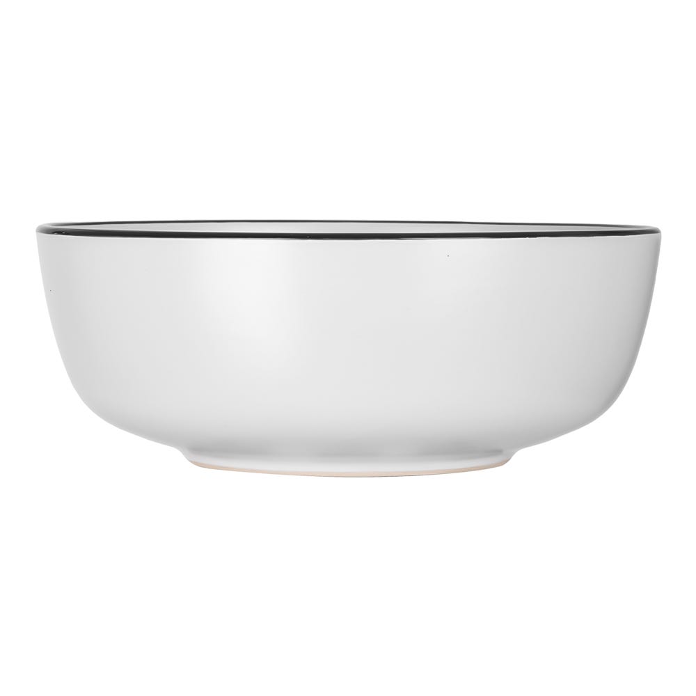 Vajilla redonda de cerámica 16 piezas blanco con filo negro Zury Chefmaker