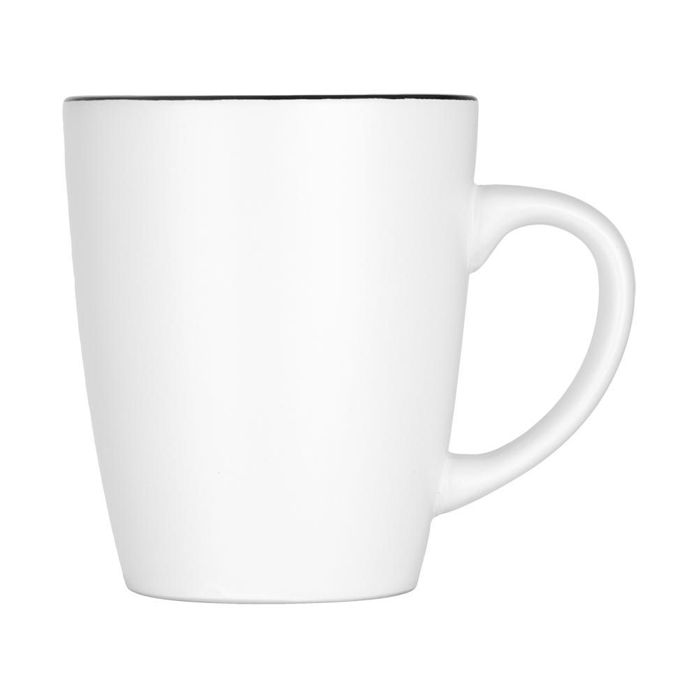 Vajilla redonda de cerámica 16 piezas blanco con filo negro Zury Chefmaker