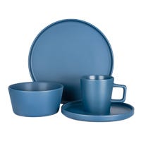 Vajilla redonda de cerámica 16 piezas azul Praga Chefmaker