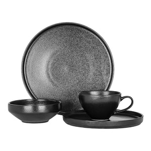 Vajilla de cerámica 16 piezas negro Osaka Chefmaker