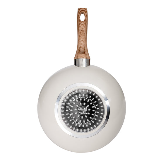 Sartén wok de aluminio 28.5 cm Carrara beige Flamel – vista del fondo