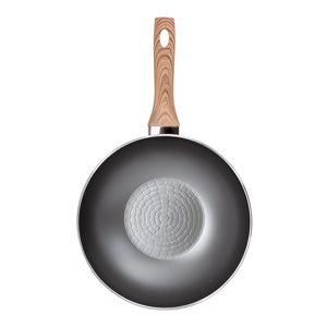 Sartén wok de aluminio 28.5 cm Lava gris Flamel – vista de perfil del exterior gris
