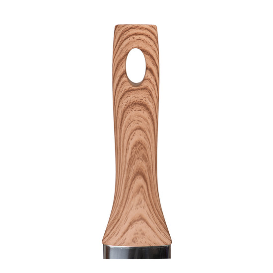 Sartén wok de aluminio 28.5 cm Lava gris Flamel – detalle del mango tipo madera