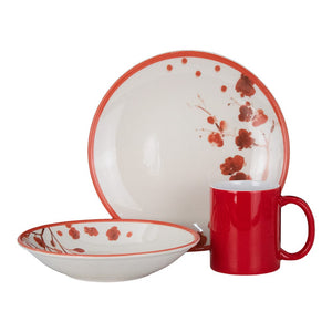 Vajilla de cerámica decorada 9 piezas Peach Blossom Love 1VAJ092024353 Ánfora