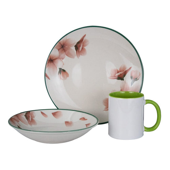 Vajilla de cerámica decorada 9 piezas Sakura 1VAJ0920PSAK3 Ánfora