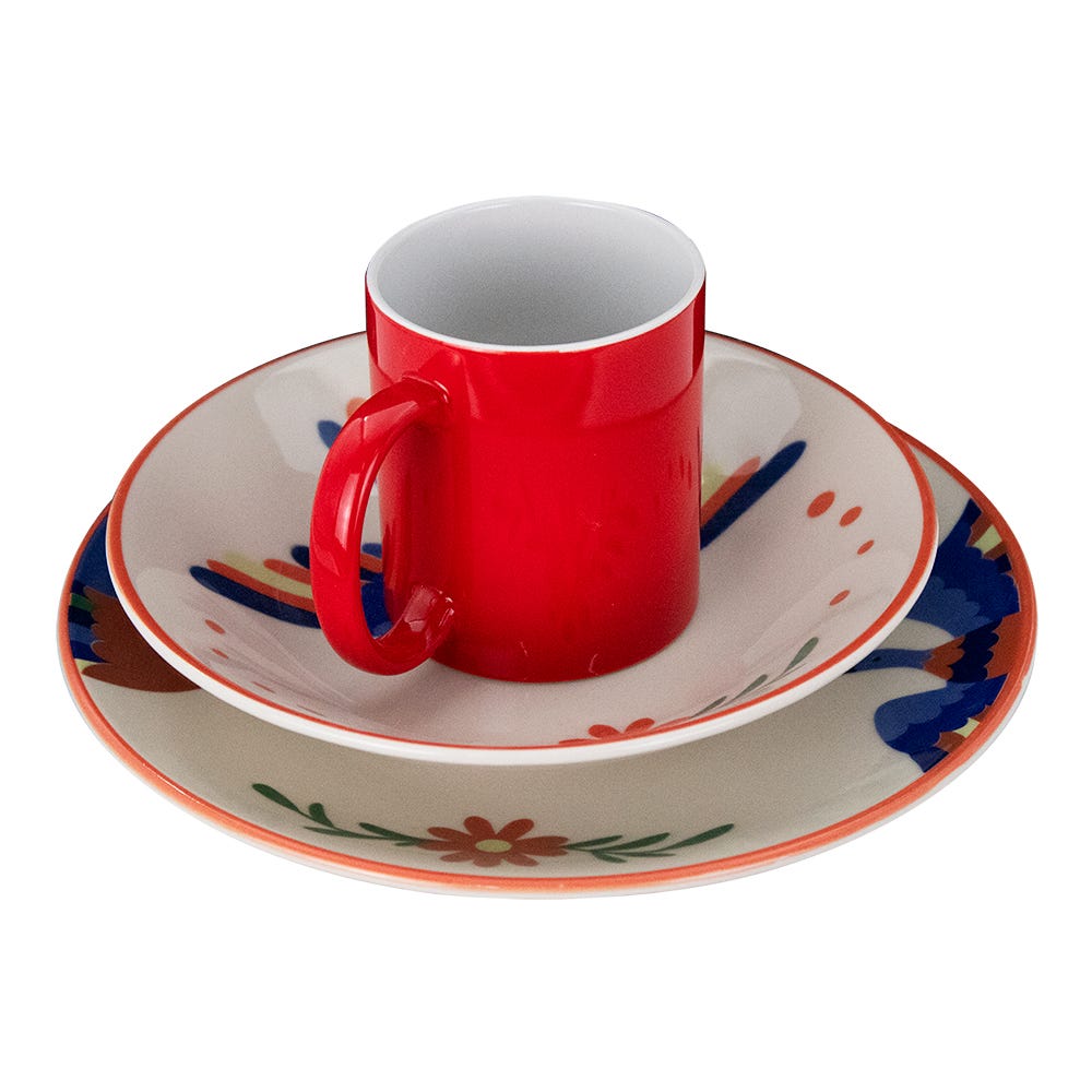 Vajilla de cerámica decorada 9 piezas Cariba 1VAJ092024363 Ánfora