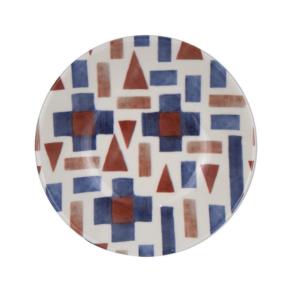 Vajilla de cerámica decorada 9 piezas Laberinto 1VAJ0920PLAB3 Ánfora