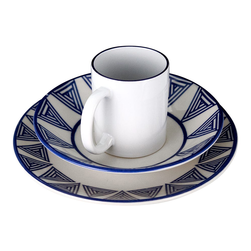 Vajilla de cerámica decorada 9 piezas Universo 1VAJ092024373 Ánfora