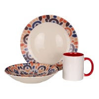 Vajilla de cerámica decorada 9 piezas Cítrico 1VAJ0920PCIT3 Ánfora