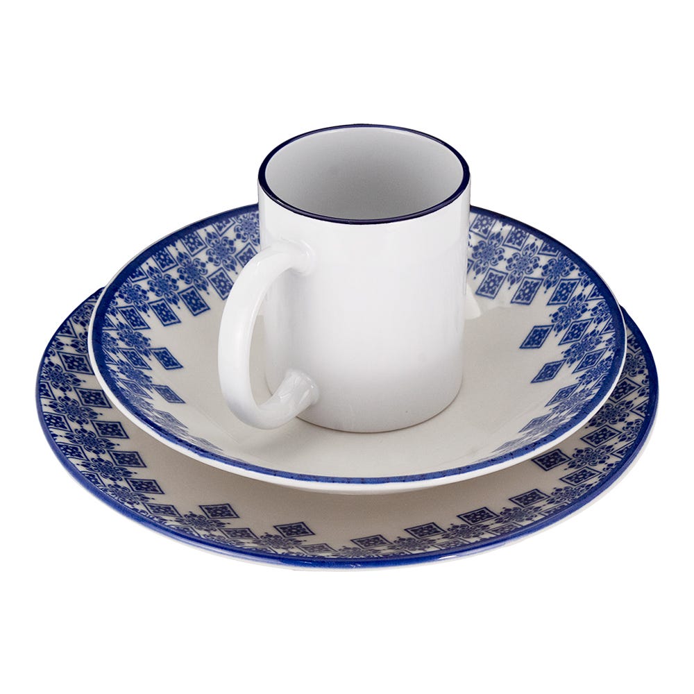 Vajilla cerámica decorada 9 piezas Mosaicos 1VAJ0920PMOS3 Ánfora