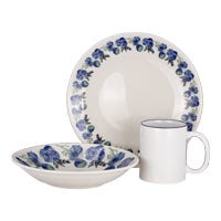 Vajilla cerámica decorada 9 piezas Crisantemo 1VAJ0920PCRI3 Ánfora