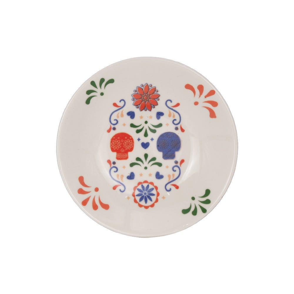 Vajilla de cerámica decorada 12 piezas Calaverita 1VAJ122024323 Ánfora