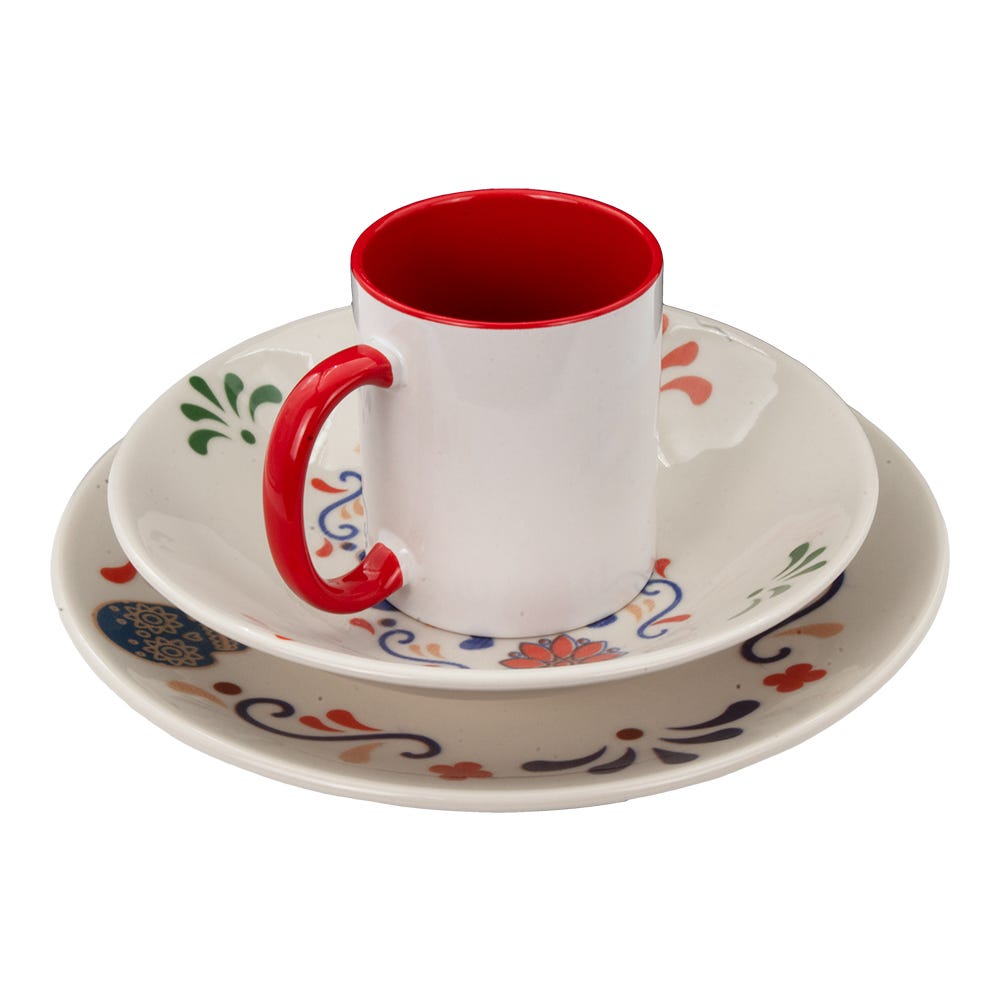 Vajilla de cerámica decorada 12 piezas Calaverita 1VAJ122024323 Ánfora