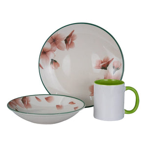 Vajilla de cerámica decorada 12 piezas Sakura 1VAJ1220PSAK3 Ánfora