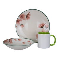 Vajilla de cerámica decorada 12 piezas Sakura 1VAJ1220PSAK3 Ánfora