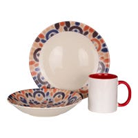 Vajilla de cerámica decorada 12 piezas Cítrico 1VAJ1220PCIT3 Ánfora