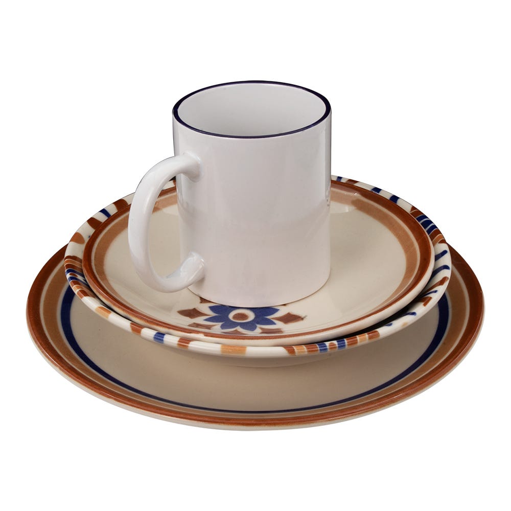 Vajilla de cerámica decorada 16 piezas Andaluz 1VAJ162024313 Ánfora