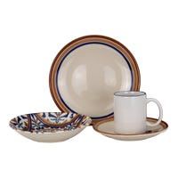 Vajilla de cerámica decorada 16 piezas Andaluz 1VAJ162024313 Ánfora