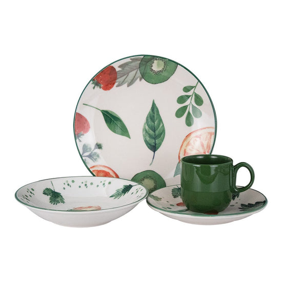 Vajilla de cerámica decorada 16 piezas Fruty Pop 1VAJ162024343 Ánfora