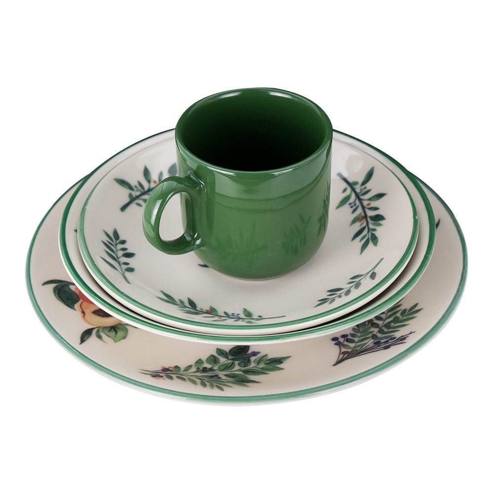 Vajilla de cerámica decorada 16 piezas Fresco 1VAJ1620PFRE3 Ánfora