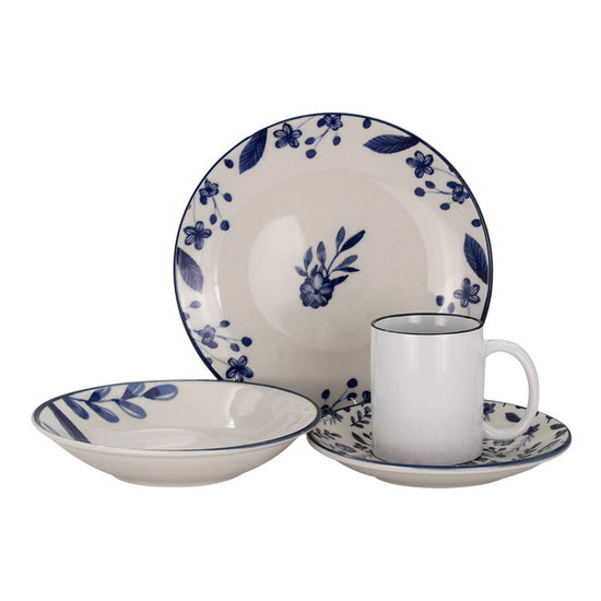 Vajilla cerámica decorada 16 piezas Blue Summer 1VAJ1620PBSU3 Ánfora