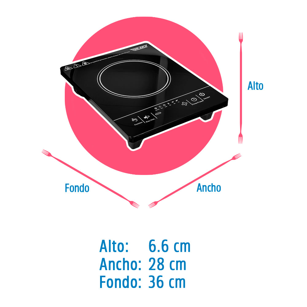 Parrilla de inducción 1 quemador PTT-1A Turmix – vista 4