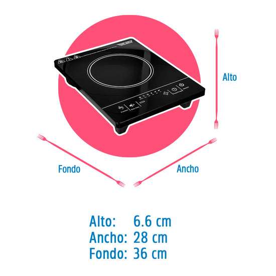 Parrilla de inducción 1 quemador PTT-1A Turmix – vista 4