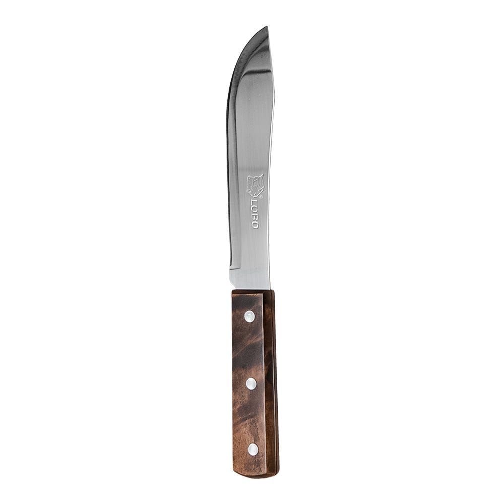 Cuchillo de cocina de acero inoxidable 26.2 cm mango madera L-251-06 Lobo