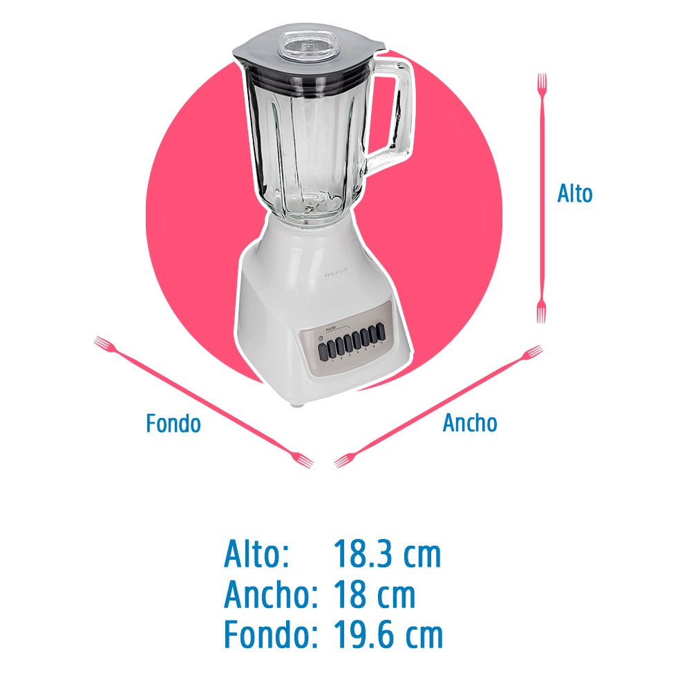Licuadora vaso de vidrio 7 velocidades Magnifique blanca Taurus – vista 7