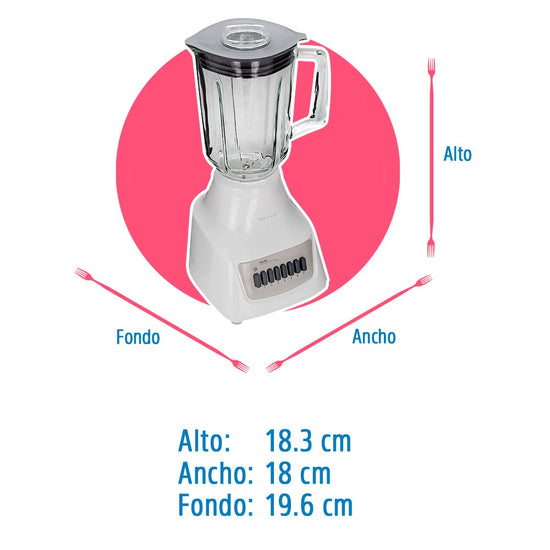 Licuadora vaso de vidrio 7 velocidades Magnifique blanca Taurus – vista 7
