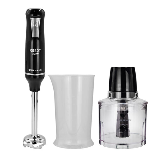 Batidora de inmersión con accesorios Robot 750 Inox Complete negra M91660171 Taurus