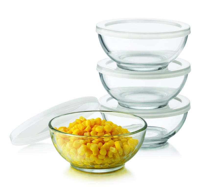 Juego 4 tazones con tapa 300 ml