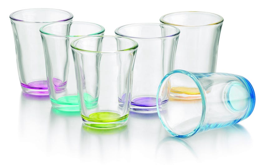 Juego de 6 vasos Crisa Colors 250 ml