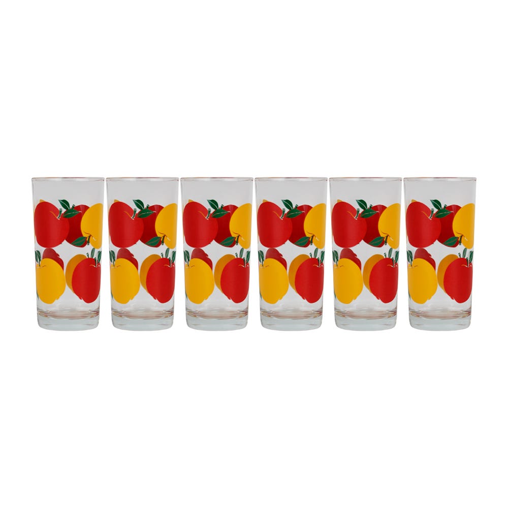 Juego de 6 vasos Manzanas 1 Crisa