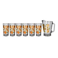 Juego de agua de vidrio 7 piezas naranjas 1 C431 Libbey