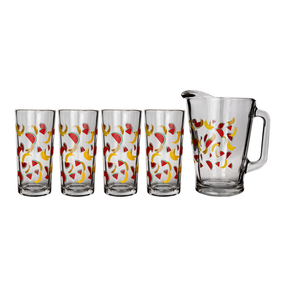 Juego de agua de vidrio 5 piezas plátanos y sandias 8639 Libbey